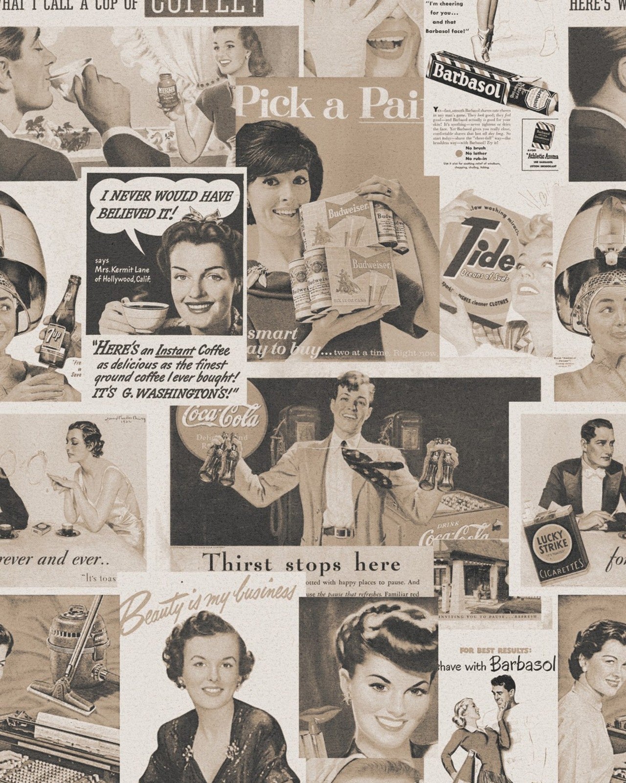 mind the gap - retro ads sepia premium wallpaper - wp20070
