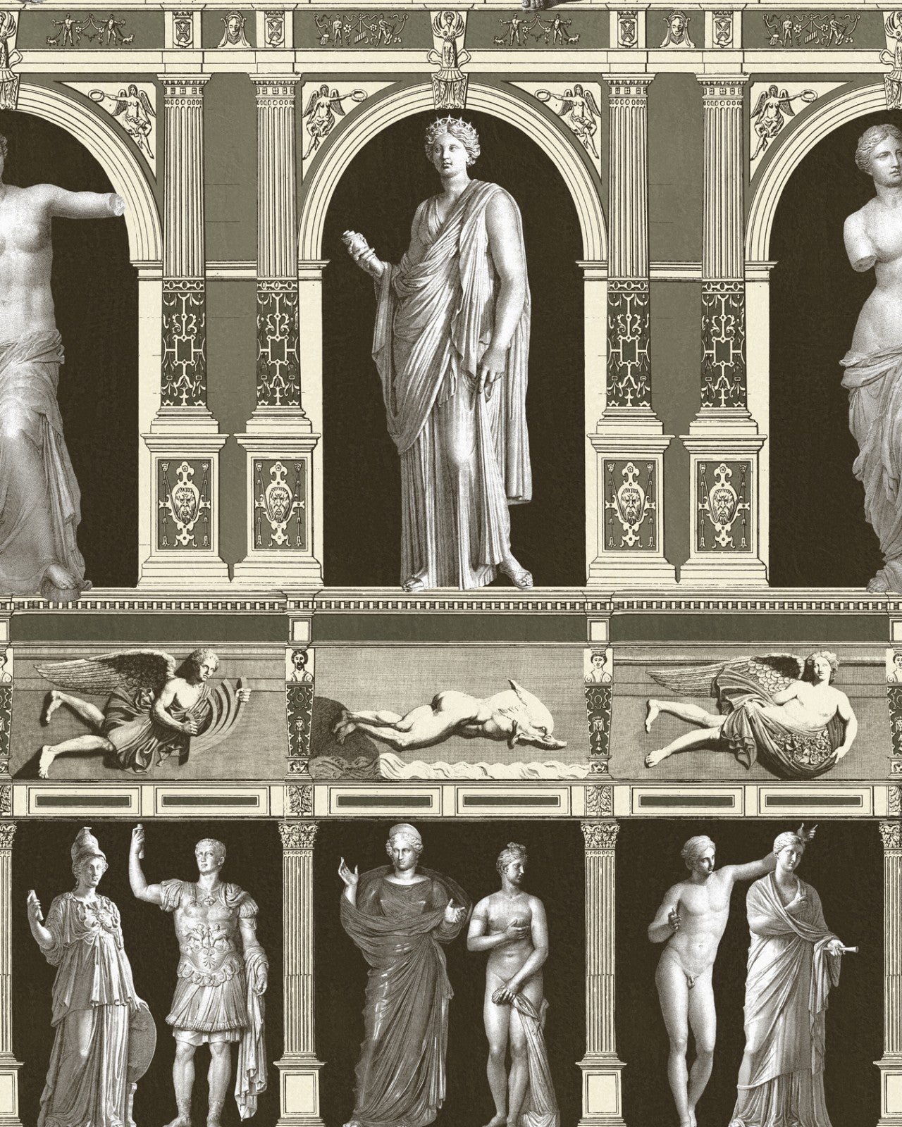 mind the gap - statues antique taupe wallpaper - wp20423