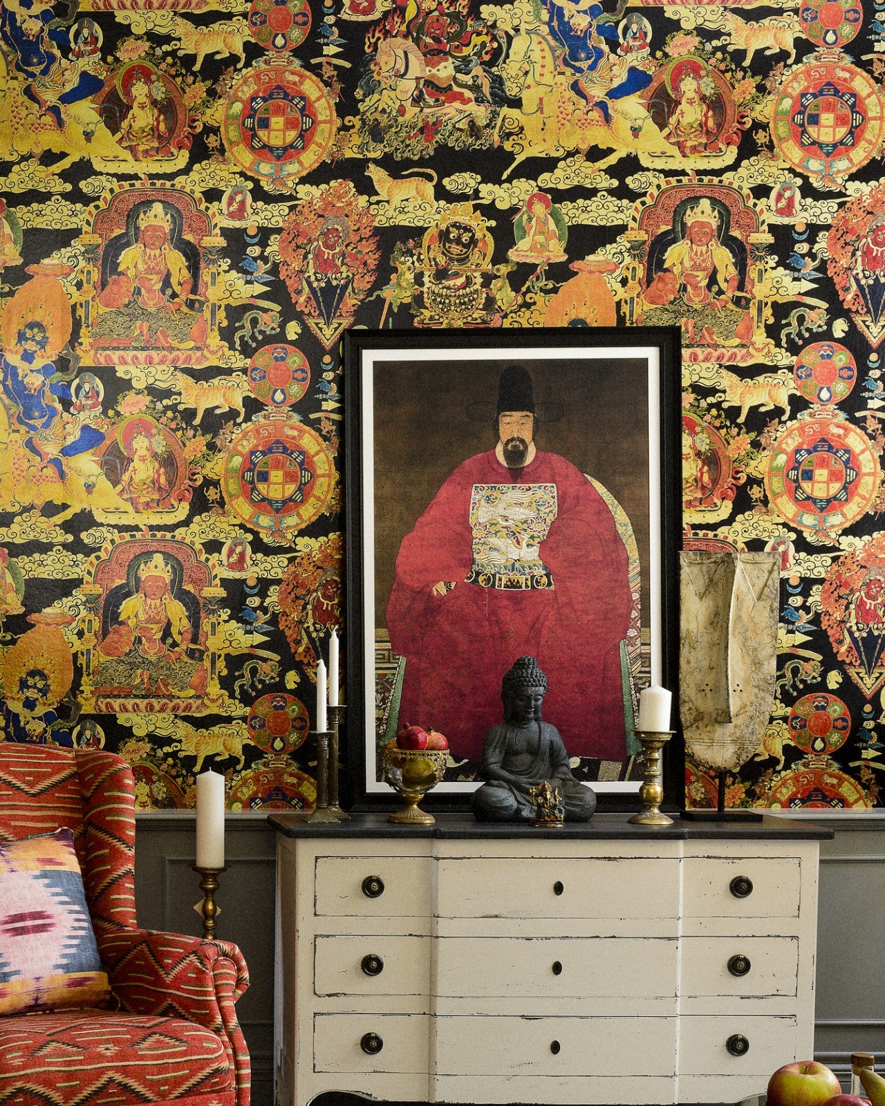 mind the gap - tibetan tapestry metallic edition wallpaper - wp20450
