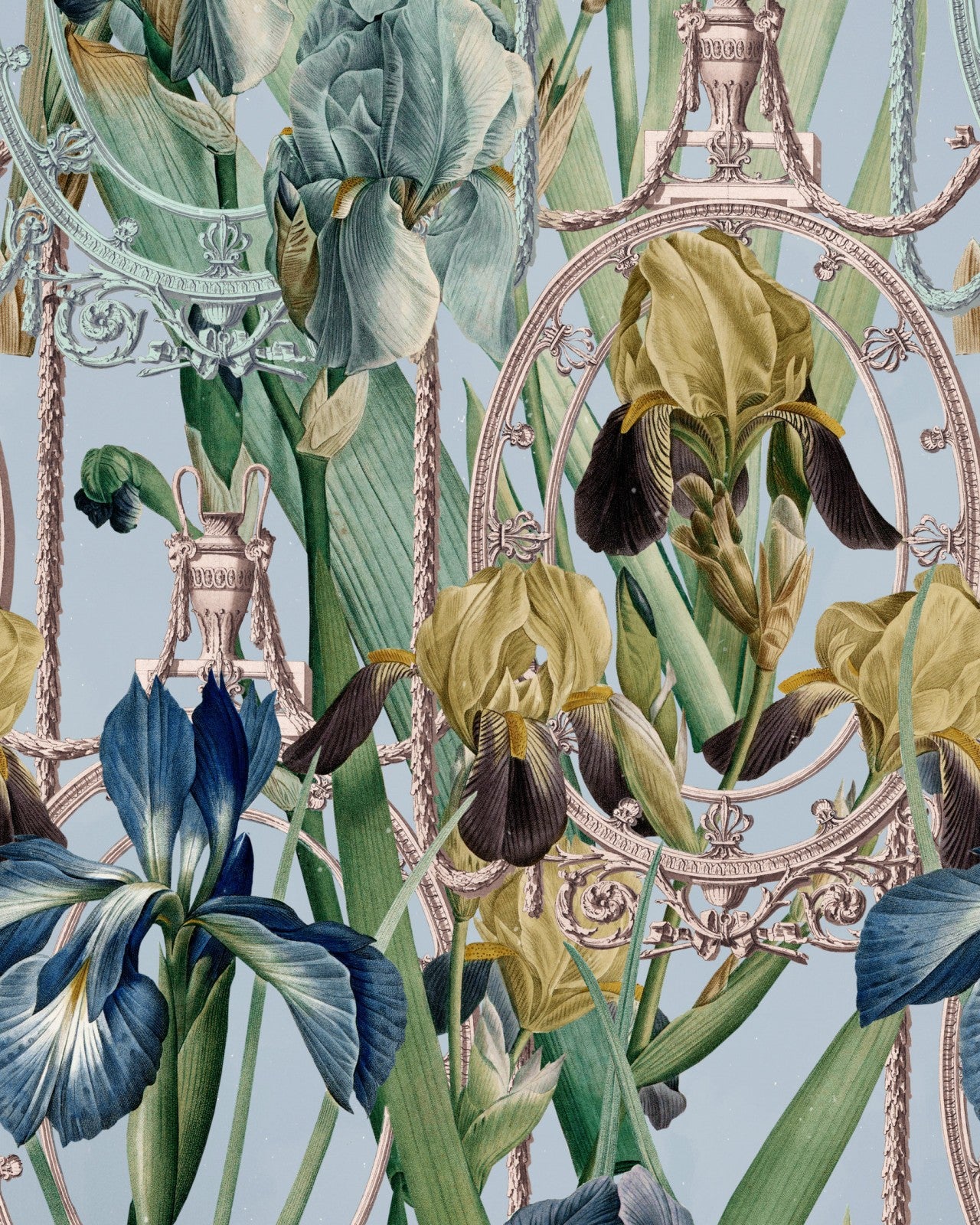 mind the gap - fleurs d'iris aquamarine wallpaper - wp20476