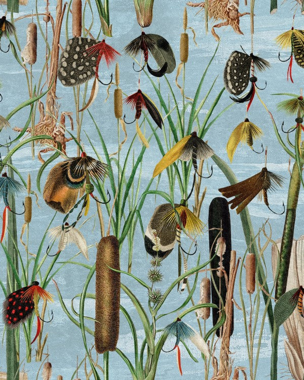 mind the gap - fishing flies aquamarine wallpaper - wp20721