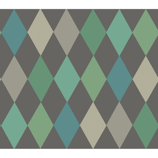 Cole & Son - Punchinello - Teal On Char - 103/2007.CS.0