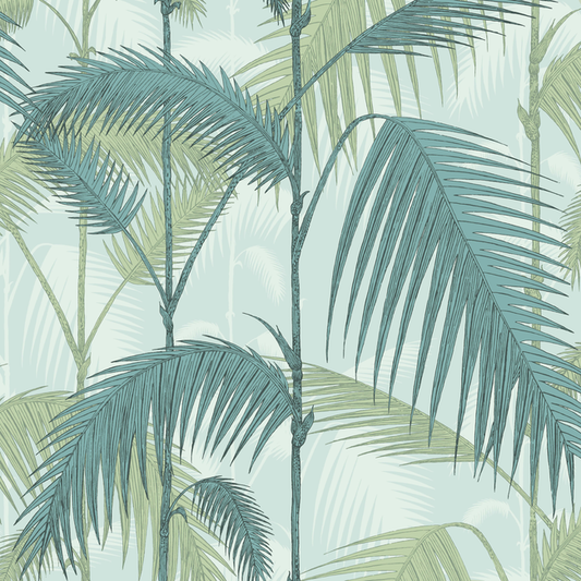 Cole & Son - Palm Jungle - Print Room Blue/Mint - 112/1001.CS.0