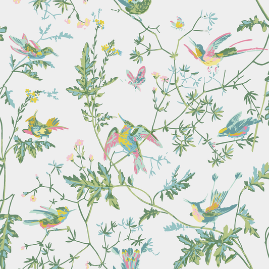 Cole & Son - Hummingbirds - Green/Pink - 112/4015.CS.0