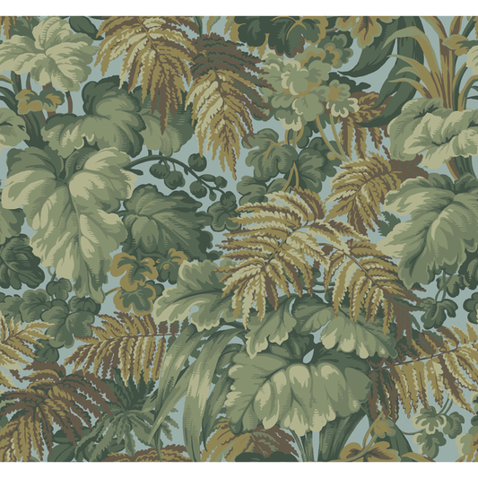 Cole & Son - Royal Fernery - Khaki & Print Room Blue - 113/3008.CS.0