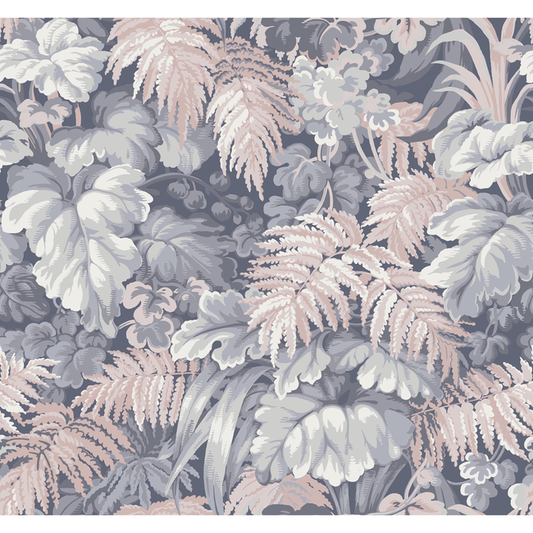 Cole & Son - Royal Fernery - Slate Blue & Blush Pink - 113/3010.CS.0