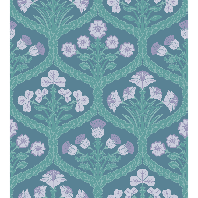 cole & son - floral kingdom - lilac/teal - 116/3011.cs.0
