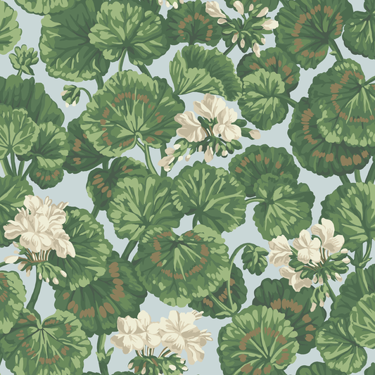 Cole & Son - Geranium - White & Sage On Seafoam - 117/11035.CS.0