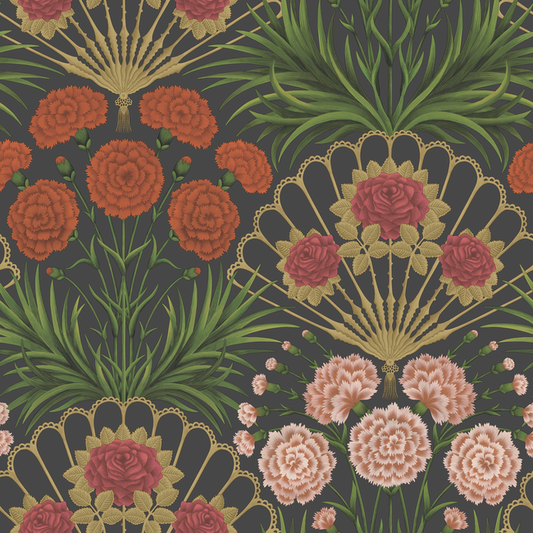Cole & Son - Flamenco Fan - Cerise/Dk Tangerine/Gold/Blk - 117/14043.CS.0