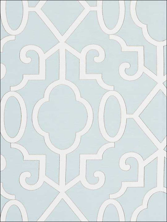 Scalamandre SC0004WP88356 Ming Fretwork Aquamarine Wallpaper