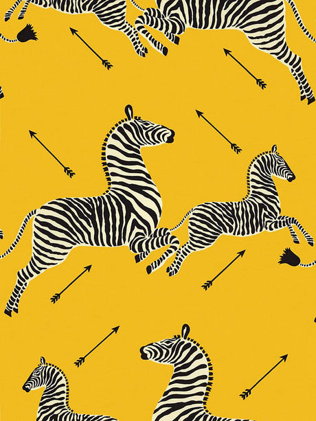 Scalamandre Zebras | Outdoor Yellow Fabric - SCALA 36378-002