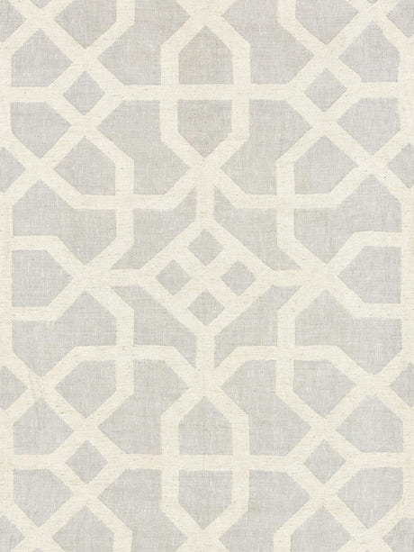 scalamandre linen lattice nickel & greige fabric - scala 27149-003