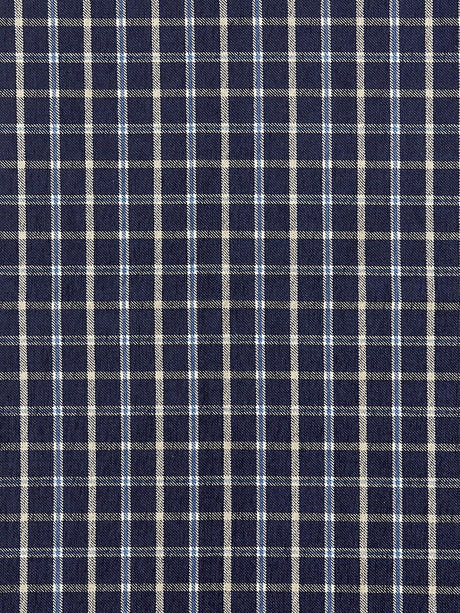 scalamandre bristol plaid navy fabric - scala 27121-004