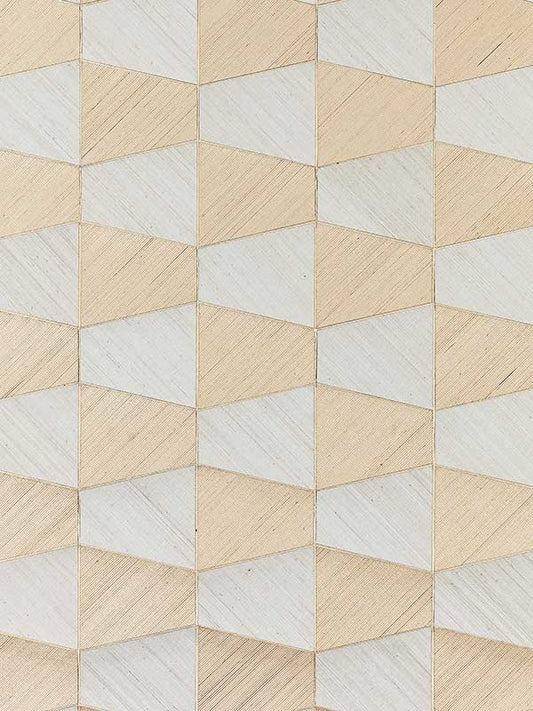 Scalamandre SC0001WP88464 Staccato Abaca And Sisal Ivory and Sand Wallpaper