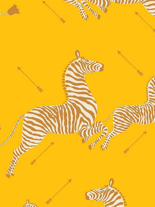 Scalamandre SC0002WP81388MV Zebras Vinyl Zanzibar Gold Wallpaper