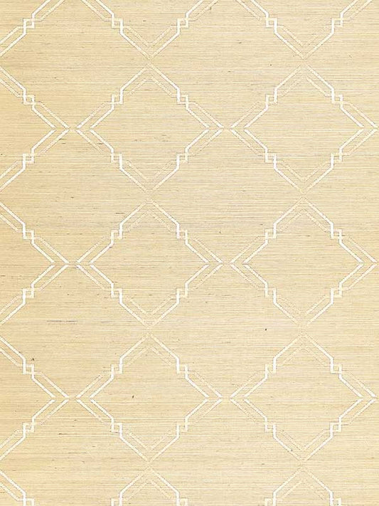 Scalamandre SC0002WP88383 Monroe Embroidered Grasscloth Papyrus Wallpaper