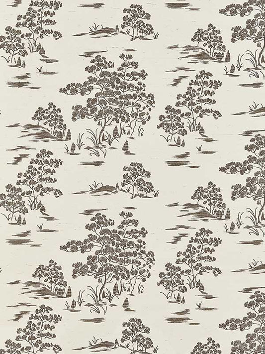Scalamandre SC0002WP88445 Katsura Embroidered Toile Bark Wallpaper