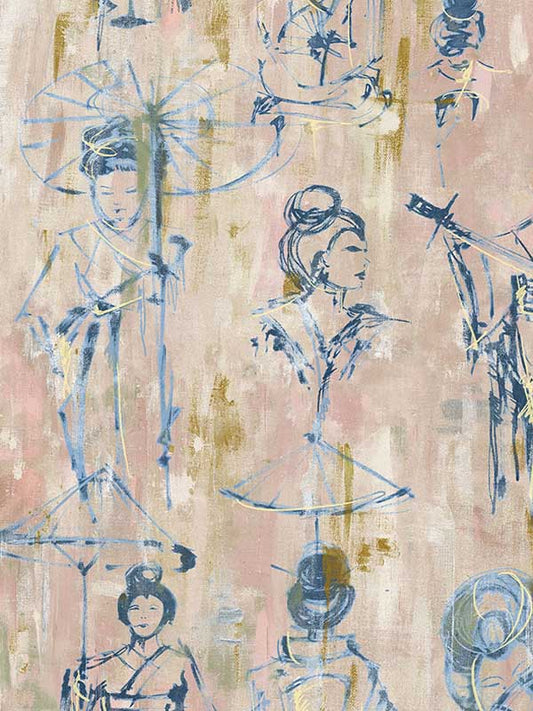 Scalamandre SC0002WP88450 Yumiko Indigo Wallpaper