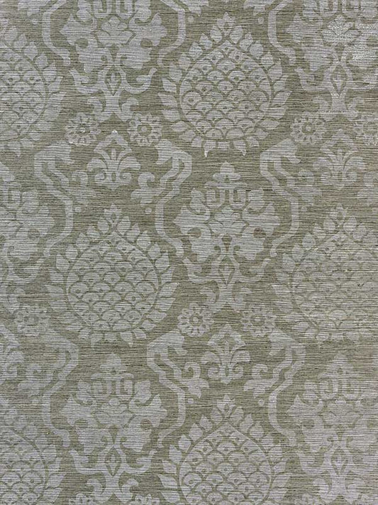 Scalamandre SC0003WP88378 Surat Sisal Silver On Pewter Wallpaper