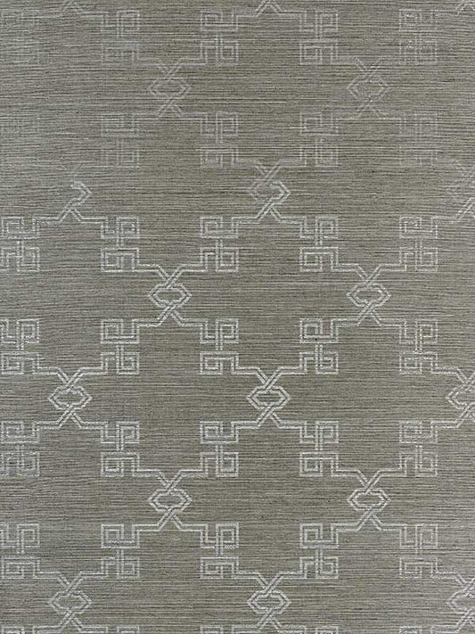 Scalamandre SC0004WP88374 Suzhou Lattice Sisal Silver On Pewter Wallpaper