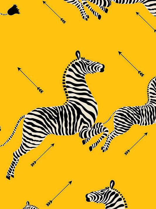 Scalamandre SC0006WP81388MV Zebras Vinyl Yellow Wallpaper