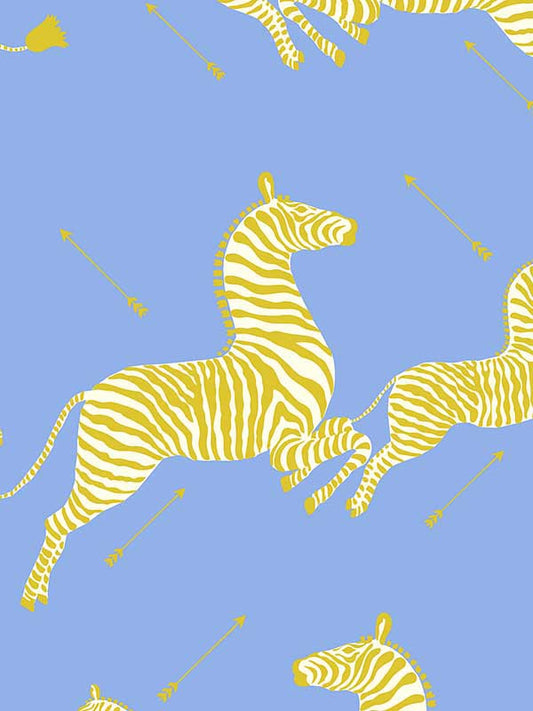Scalamandre SC0007WP81388MV Zebras Vinyl Periwinkle Wallpaper