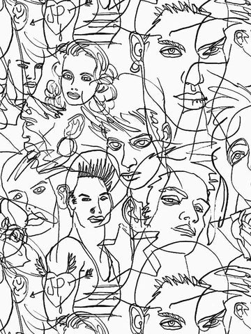 scalamandre - croquis ecru noir wallpaper - wh 000013322