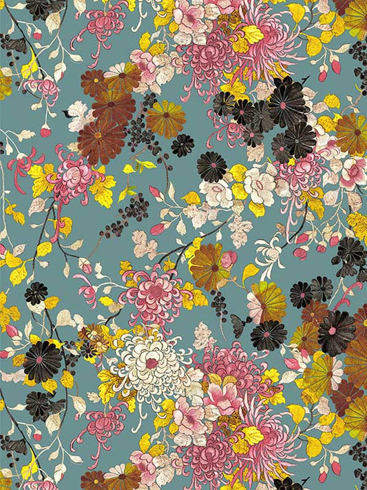 Scalamandre WH000033316 Yokata Bleu Wallpaper