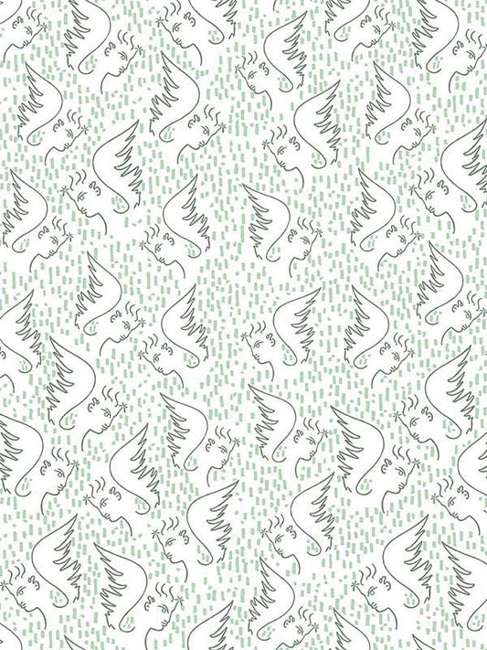 Scalamandre WH000036466 Figure Dange Celadon Wallpaper