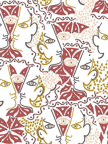 scalamandre - union terracotta wallpaper - wh 000046468