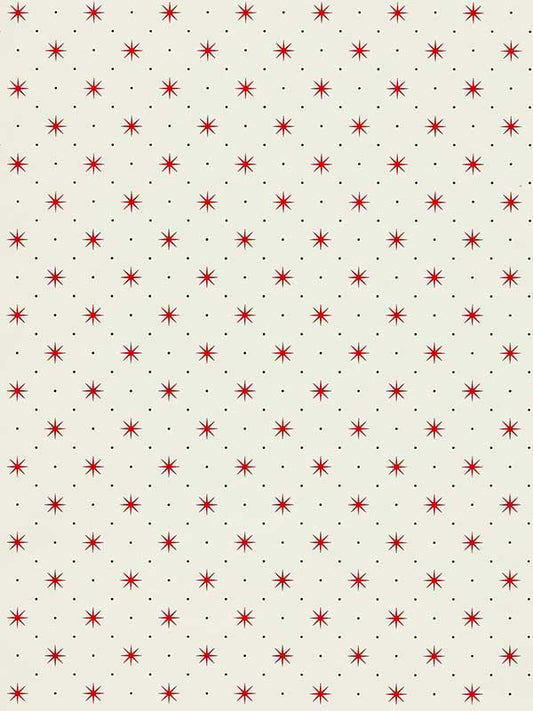 Scalamandre WHN000RP1003 Trixie Red and Black On White Wallpaper