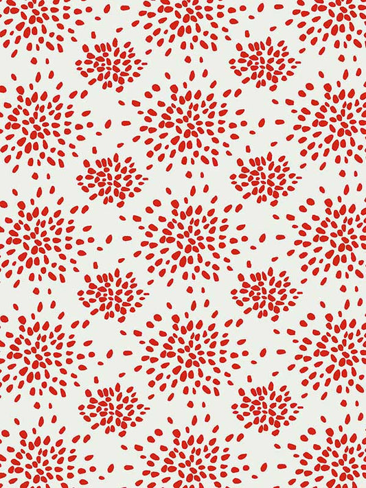 Scalamandre WHN000RP1020 Fireworks Red On White Wallpaper
