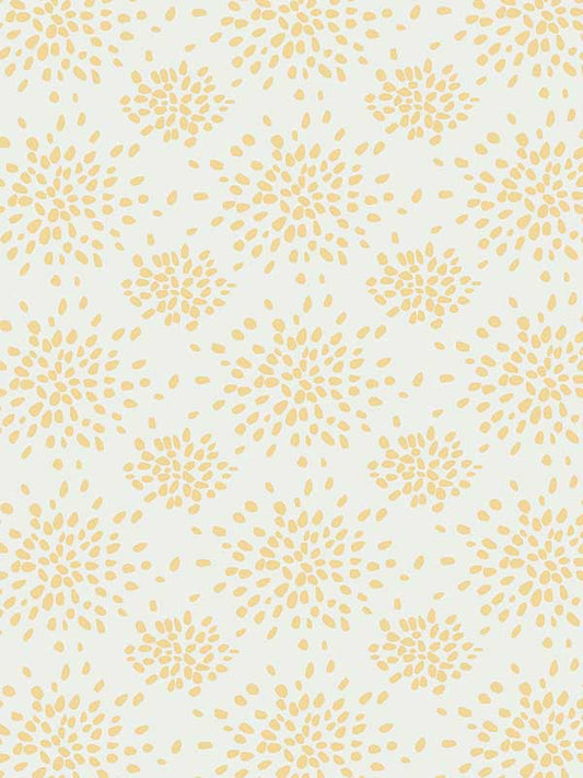 Scalamandre WHN000YP1020 Fireworks Yellow On White Wallpaper