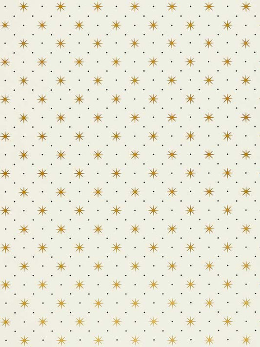 Scalamandre WHN00YYP1003 Trixie Gold Black On White Wallpaper