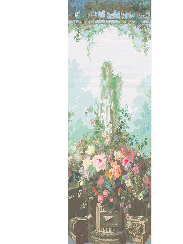 scalamandre wnm0001jars jardin defosse dyptich chantilly statue panel wallpaper