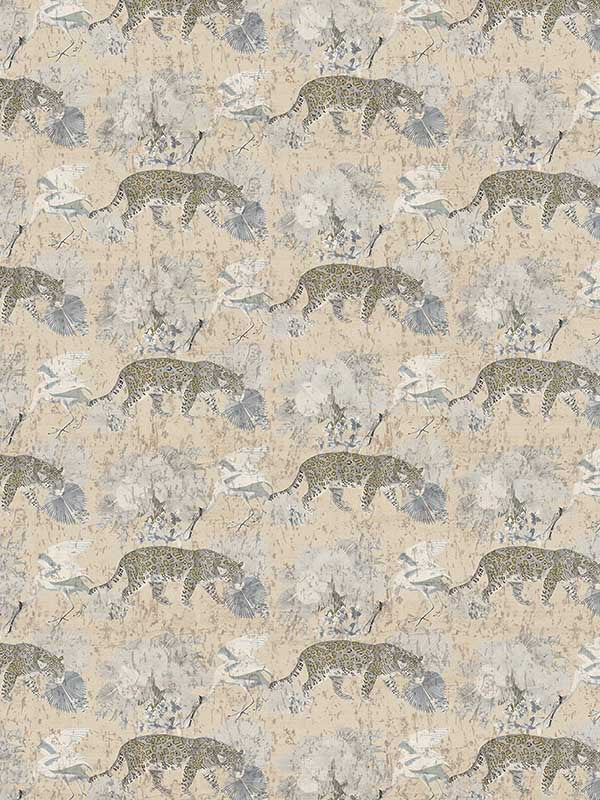 scalamandre wnm0004leop leopard walk cream wallpaper
