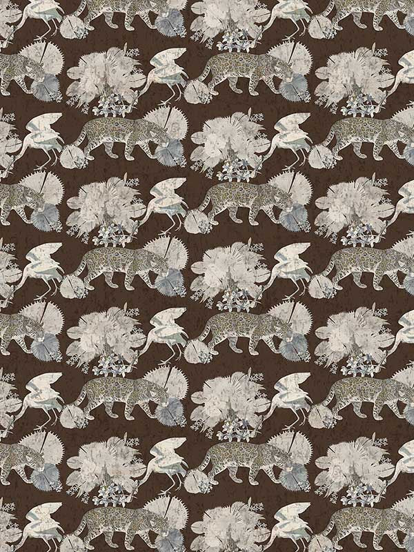 scalamandre wnm0005leop leopard walk chocolate wallpaper