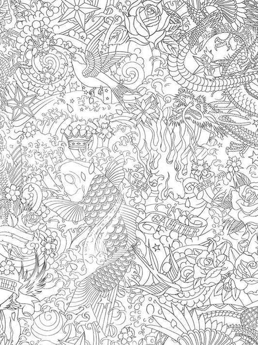 Scalamandre WH000013303 Horimono Argent Wallpaper