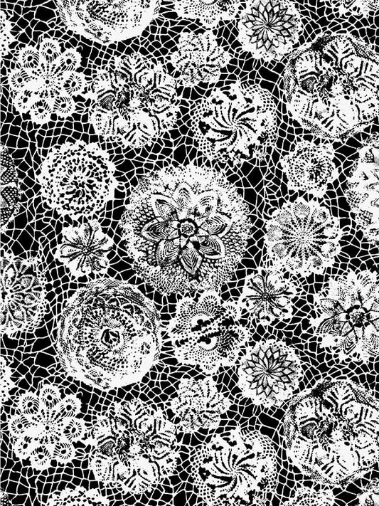 Scalamandre WH000043334 Punto Madama Noir Wallpaper