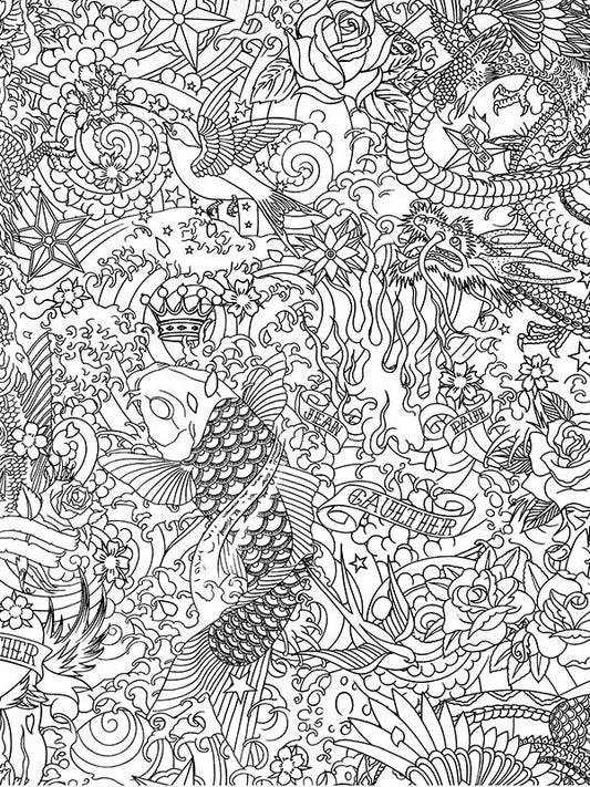 Scalamandre WH000063303 Horimono Noir Wallpaper