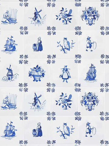 Scalamandre - Tile Play Blue Wallpaper - WNM 0001TILE