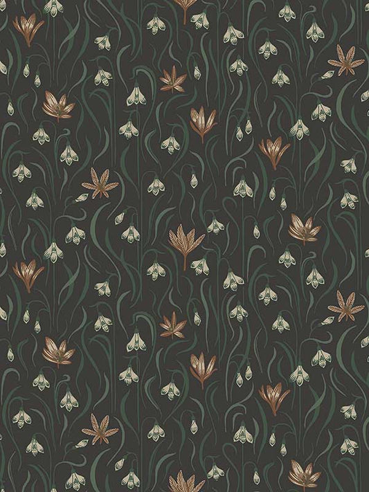 Scalamandre WSB00020157 Signe Charcoal Wallpaper