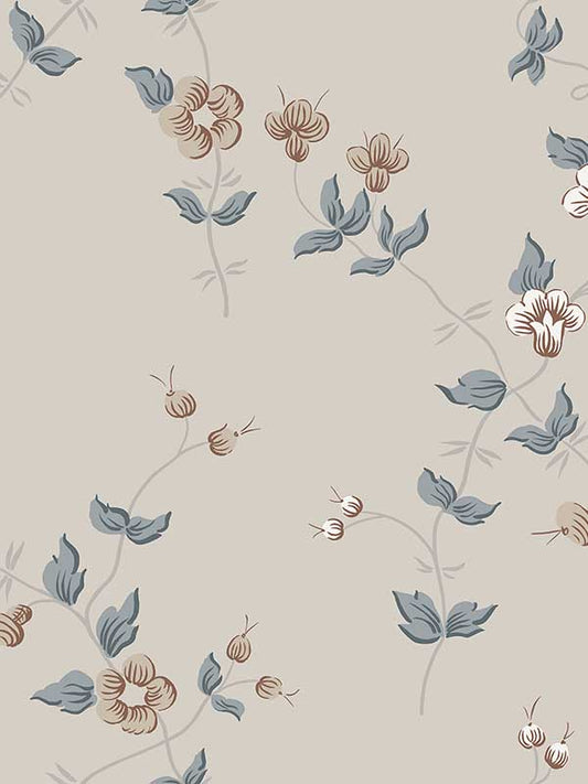 Scalamandre WSB00360834 Maria Indigo Blue Wallpaper