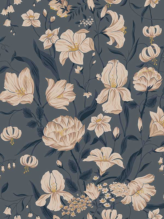 Scalamandre WSB00631016 Karins Bukett Indigo Wallpaper
