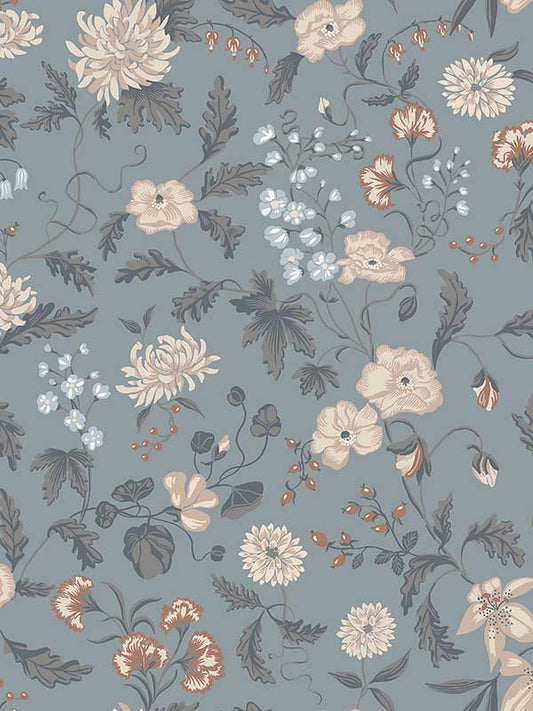 Scalamandre WSB006501016 Till Karin Folklore Blue Wallpaper