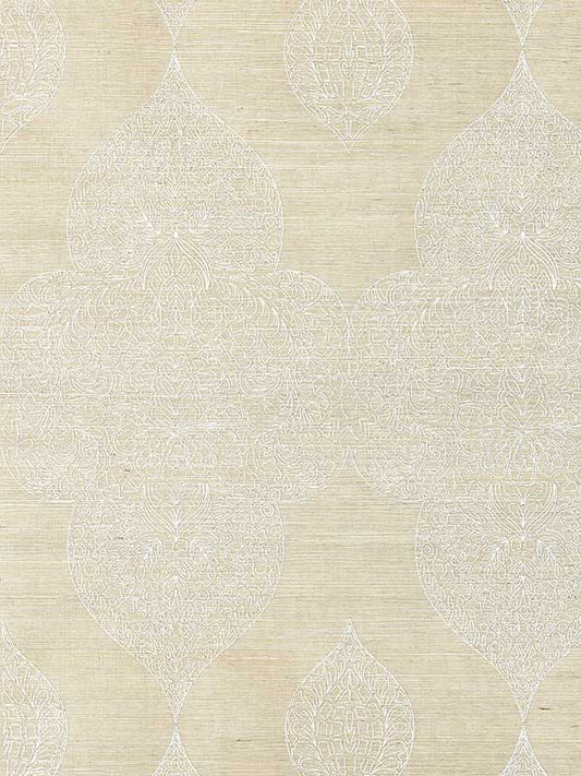 Scalamandre SC0001WP88555 Taj Embroidered Sisal Chai Wallpaper