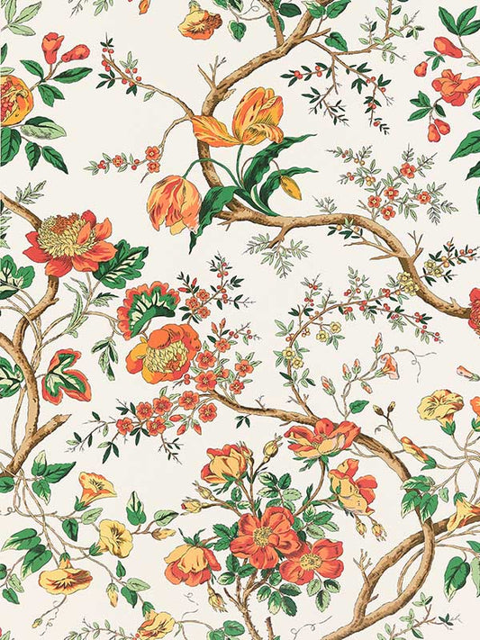 Scalamandre SC0001WP88563 Persephone Persimmon Wallpaper