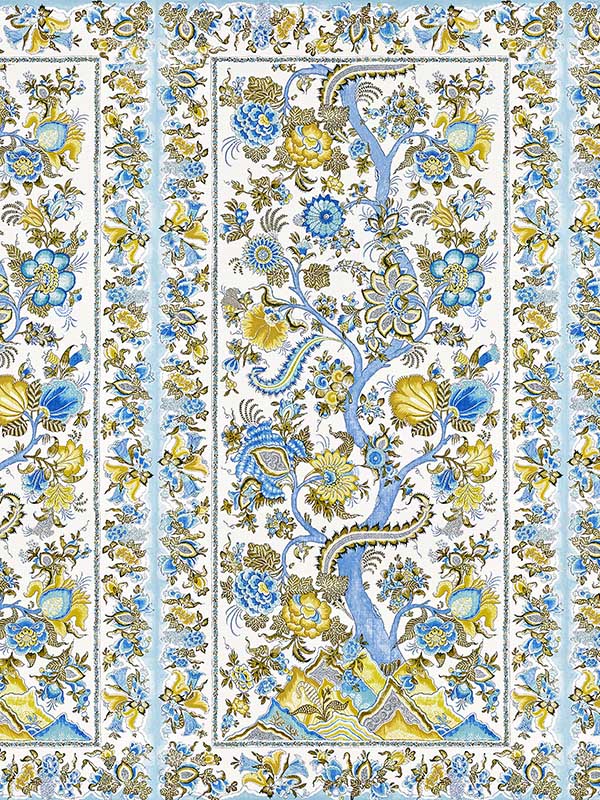 scalamandre sc0001wp88567 metropolitan palampore sky and sunlight mural