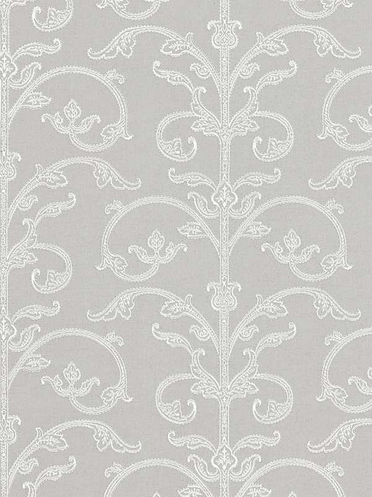 Scalamandre SC0002WP88558 Saxony Scroll Steel Wallpaper
