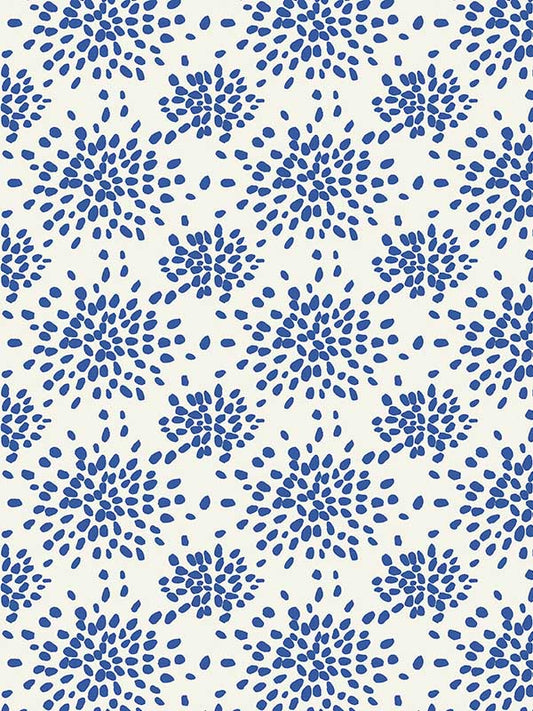 Scalamandre WHN0008P1020D Fireworks Blue On White Wallpaper